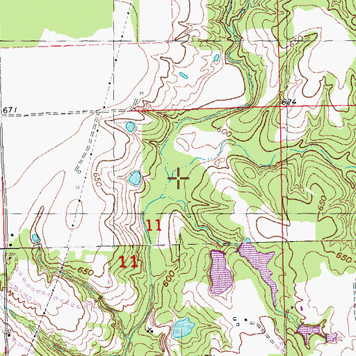 Topographic Map of Little Sand Creek, OK
