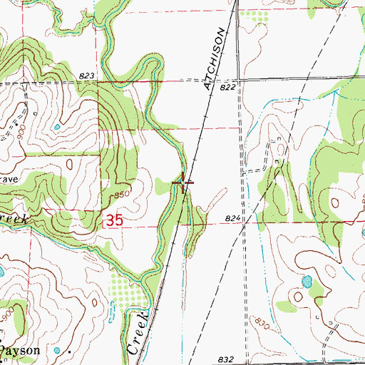 Topographic Map of Little Sand Creek, OK