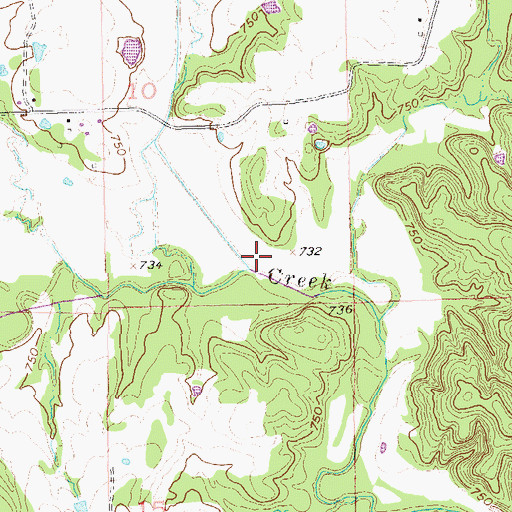 Topographic Map of Little Sandy Creek, OK