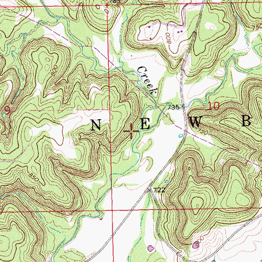 Topographic Map of Little Sandy Creek, OK
