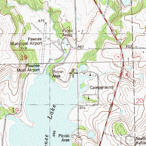 Topographic Map of Little Skedee Creek, OK
