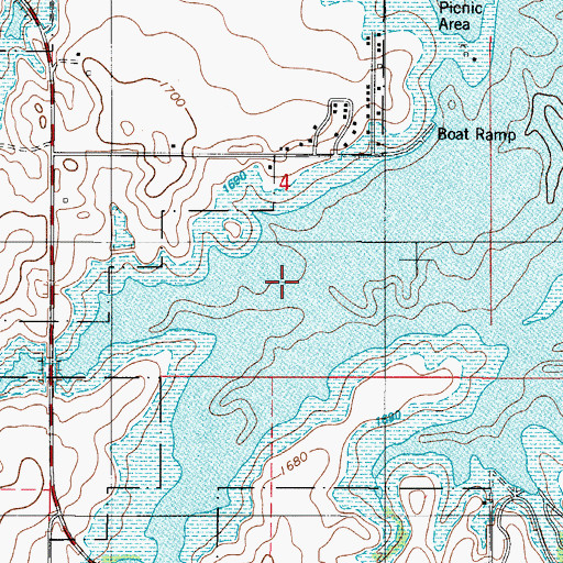 Topographic Map of Little Soldier Creek, OK
