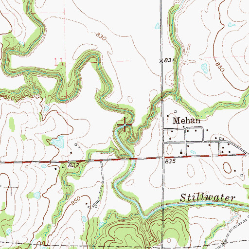 Topographic Map of Little Stillwater Creek, OK
