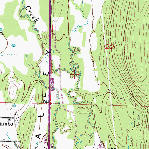 Topographic Map of Little Tenmile Creek, OK