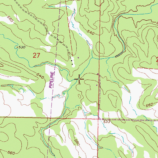 Topographic Map of Little Turkey Creek, OK