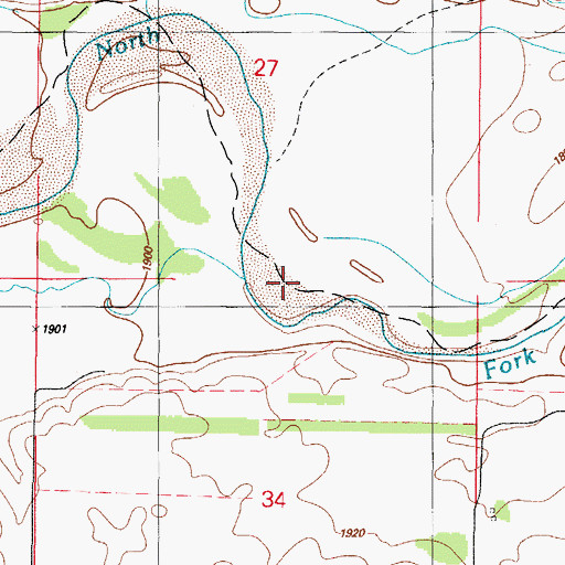 Topographic Map of Little Turkey Creek, OK