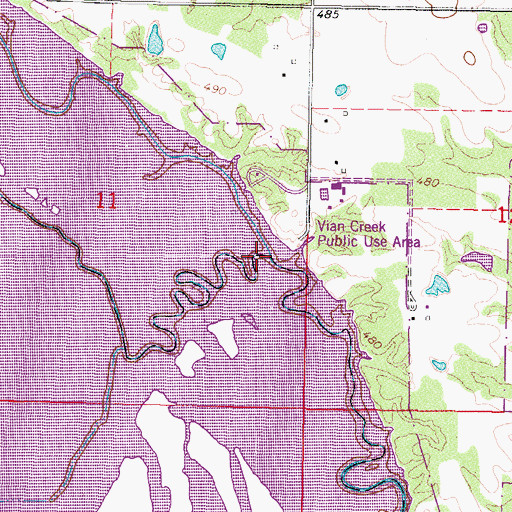 Topographic Map of Little Vian Creek, OK