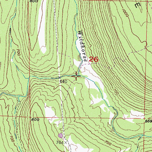 Topographic Map of Little Wildhorse Creek, OK