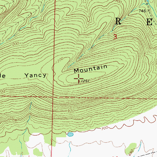 Topographic Map of Little Yancy Mountain, OK
