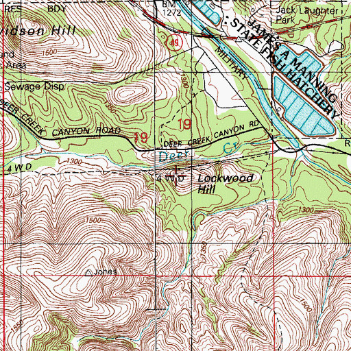 Topographic Map of Lockwood Hill, OK