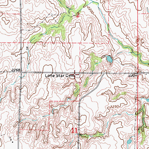 Topographic Map of Lone Star Cemetery, OK