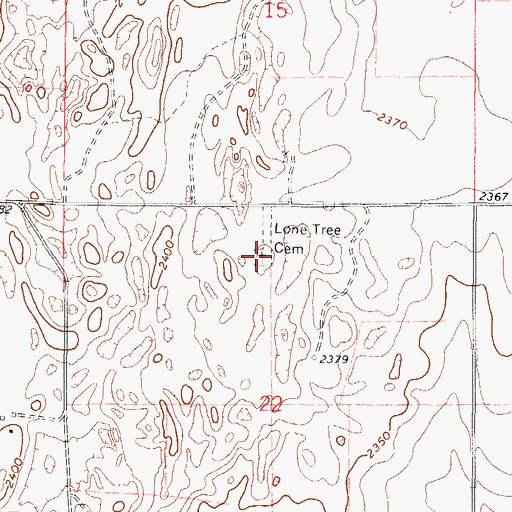 Topographic Map of Lone Tree Cemetery, OK
