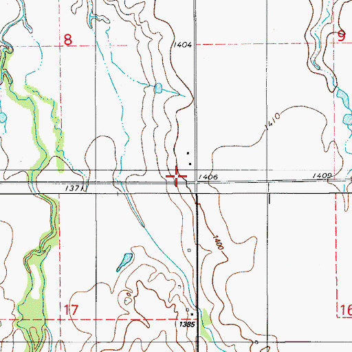 Topographic Map of Lone Wolf Chapel, OK