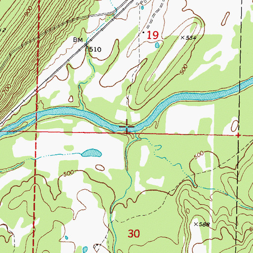 Topographic Map of Long Bell Creek, OK