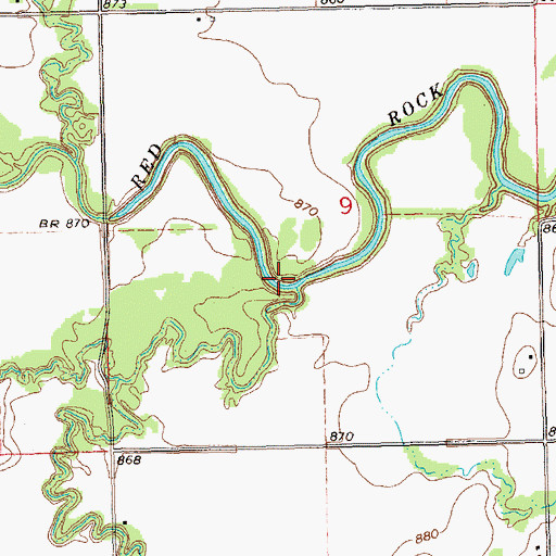 Topographic Map of Long Branch, OK