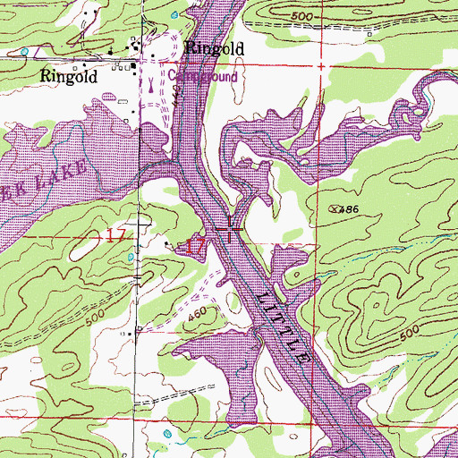 Topographic Map of Long Creek, OK