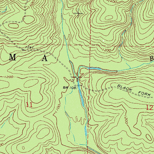 Topographic Map of Long Creek, OK