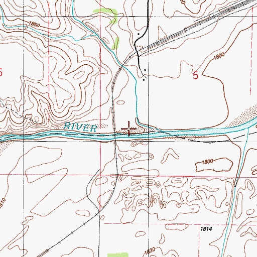 Topographic Map of Long Creek, OK