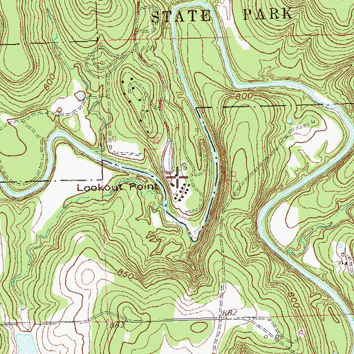 Topographic Map of Lookout Point, OK