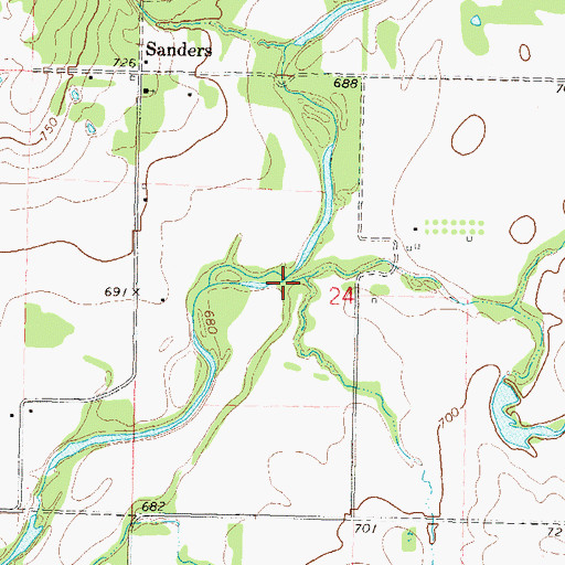 Topographic Map of Looney Branch, OK