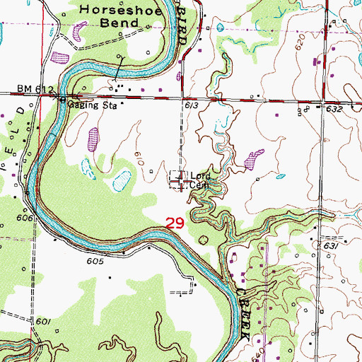 Topographic Map of Lord Cemetery, OK