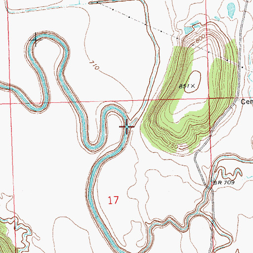 Topographic Map of Lost Creek, OK