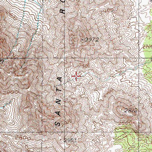 Topographic Map of Santa Rosa Mountains, AZ