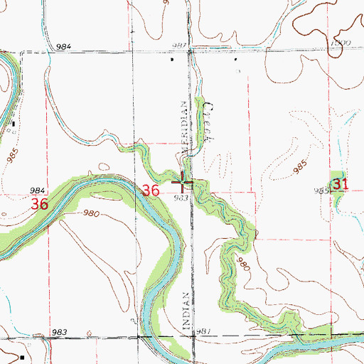 Topographic Map of Lost Creek, OK