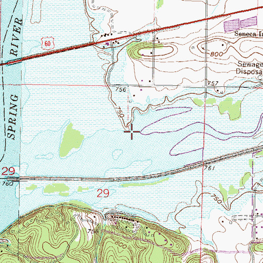 Topographic Map of Lost Creek, OK