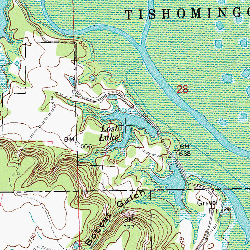 Topographic Map of Lost Lake, OK