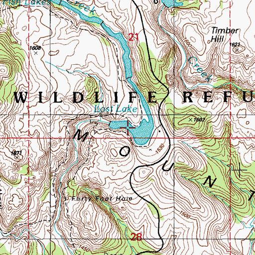 Topographic Map of Lost Lake, OK