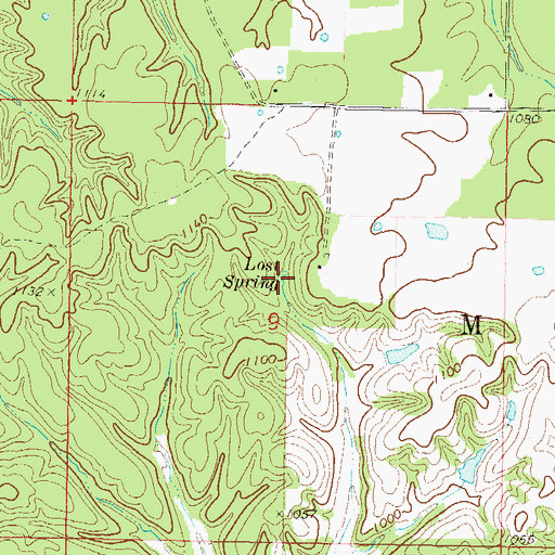 Topographic Map of Lost Spring, OK