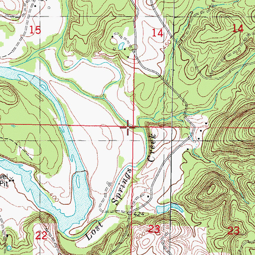 Topographic Map of Lost Springs Creek, OK
