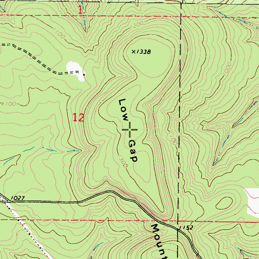 Topographic Map of Low Gap Mountain, OK