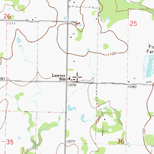 Topographic Map of Lowrey Elementary School, OK