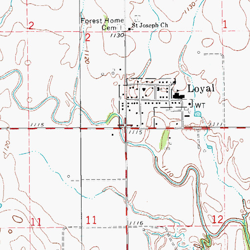 Topographic Map of Loyal, OK