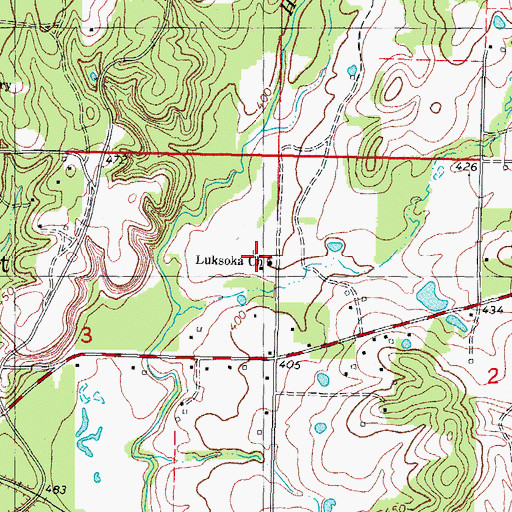 Topographic Map of Luksokla Church, OK