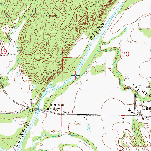 Topographic Map of Luna Branch, OK