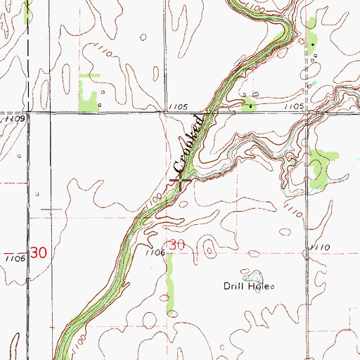 Topographic Map of Lynch Creek, OK