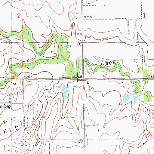 Topographic Map of Lyon Valley School, OK