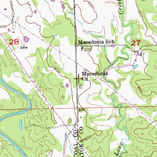 Topographic Map of Macedonia Church, OK