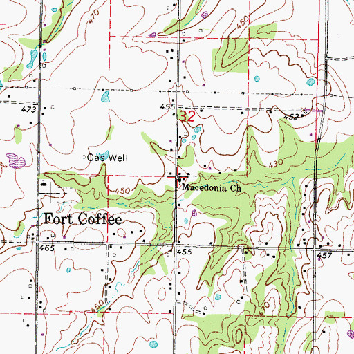Topographic Map of Macedonia Church, OK