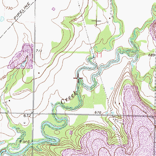 Topographic Map of Madden Creek, OK