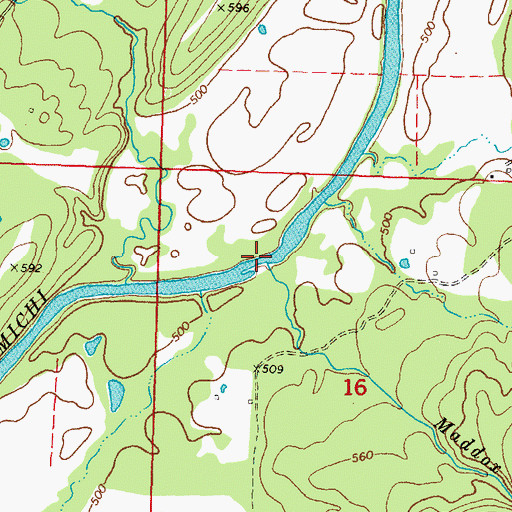 Topographic Map of Maddox Creek, OK