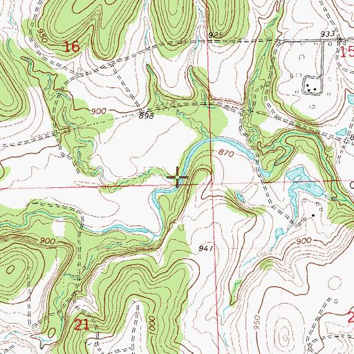Topographic Map of Maher Creek, OK