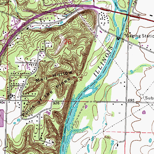 Topographic Map of Mail Hollow, OK