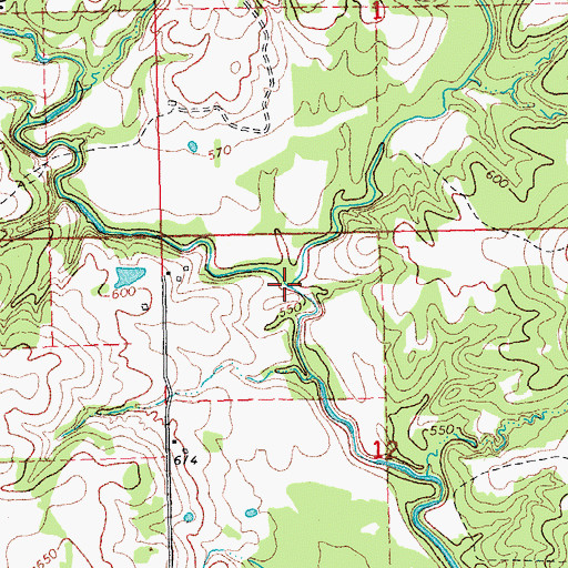 Topographic Map of Mail Rider Creek, OK