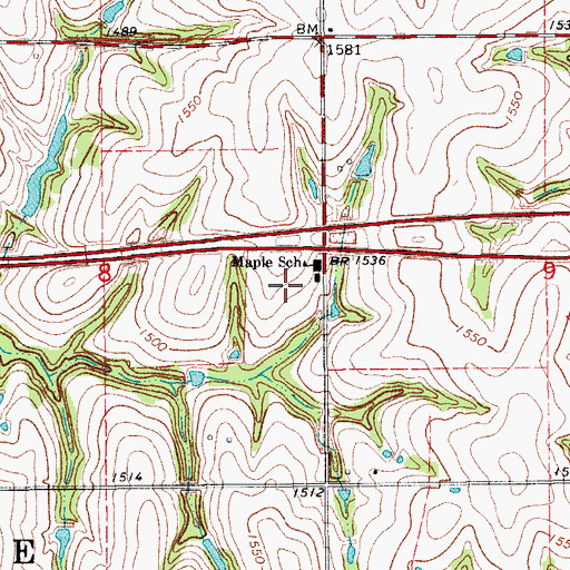 Topographic Map of Maple Elementary School, OK