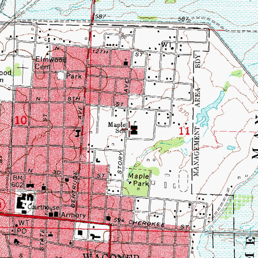 Topographic Map of William R Teague Elementary School, OK