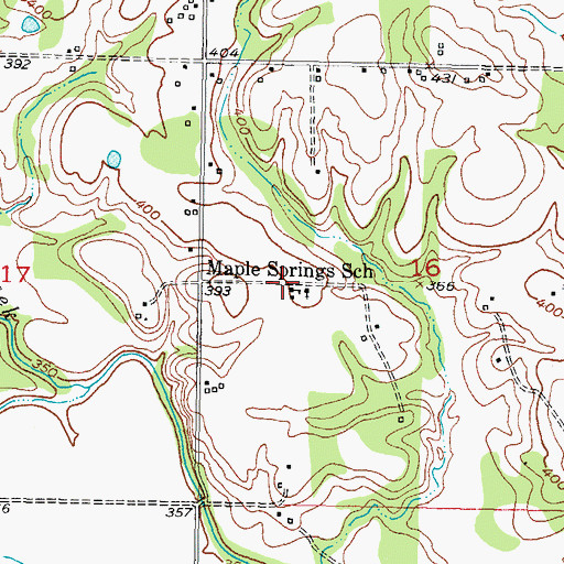 Topographic Map of Maple Springs School, OK